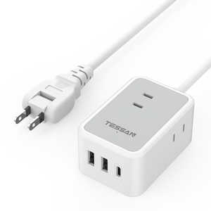 TESSAN USB-C3ACޥŸå(2m) 2.0m /3ĸ /å̵ /2ݡȡ TS-708C-GR-2