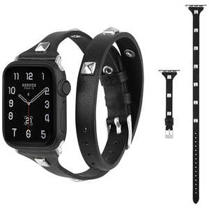 GAACAL Apple Watch Series 1/2/3/4/5/6/7/8/SE1/SE2 38/40/41mm PUレザーバンド GAACAL(ガーカル) ブラック W00024BKA