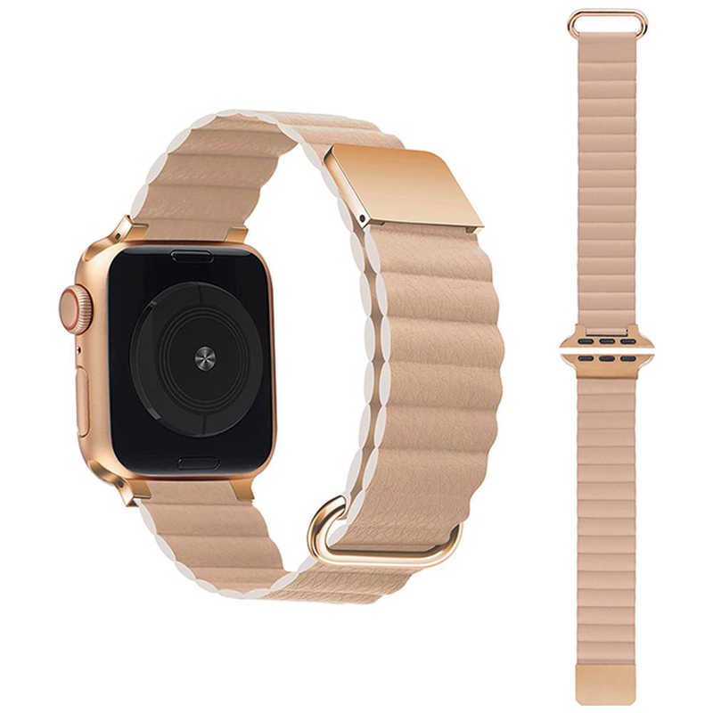 GAACAL GAACAL Apple Watch Series 1/2/3/4/5/6/7/8/SE1/SE2 38/40/41mm マグネット式PUレザーバンド GAACAL(ガーカル) クリームベージュ W00186PBA W00186PBA