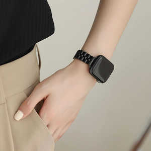 GAACAL APPLE WATCH 1-11/SE1-3 38/40/41/42(10-11)MM �u�O���Ȃ��V���v���v���^���o���h �u���b�N W00087BKA