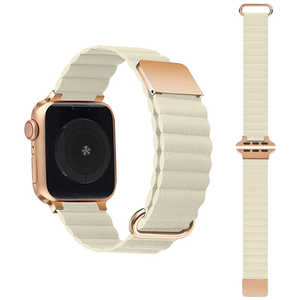 Apple Watch Series 1-8/SE(第1・2世代)38/40/41mm マグネット式PUレザーバンド GAACAL(ガーガル) アイボリー W00186AA