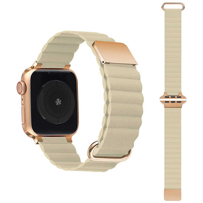 GAACAL GAACAL Apple Watch Series 1-8/SE(第1･2世代)/ULTRA 42/44/45/49mm マグネット式PUレザーバンド GAACAL(ガーガル) ライトベージュ W00186RJB W00186RJB