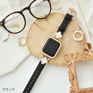 GAACAL APPLE WATCH 1-11/SE1-3 38/40/41/42(10-11)MM �u�K�^�̋P���v�N���[�o�[���`�[�t�o���h �u���b�N W00502BKA