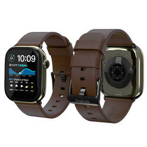 ROA Apple Watch�o���h Artisan �v���~�A���{�v�o���h 49/46/45/44mm �u���b�N ���U�[ Keybudz �i�`�������u���E�� KB28468AW