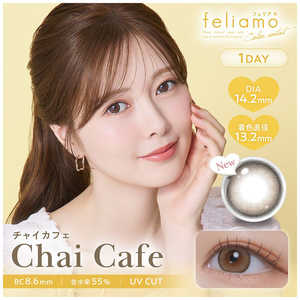 Pia (度あり/-8.00) フェリアモ ワンデー チャイカフェ (BC8.6/PWR-8.00/DIA14.2) 10枚入 カラコン 