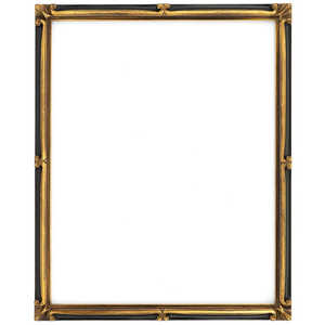 同志舎 木製デッサン額(手彫り) 珠かんざし 吋 金＋黒 シュカンザシGクロインチ