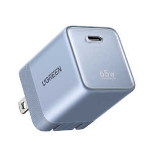 UGREEN Nexode Air �}���[�d�� 65W 1�|�[�g USB-C�P�[�u���t�� �mQuick Charge�Ή� / 1�|�[�g / GaN(�����K���E��) �̗p�n �X�^�[���C�g�u���[ 45090