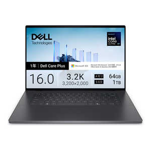 DELL �f�� �m�[�g�p�\�R�� XPS 16 DA16260 [ Copilot+ PC / 16�^ / Win11 Home / Core Ultra 9 / 64GB / 1TB / M365 ] MCX106T-GWM3C