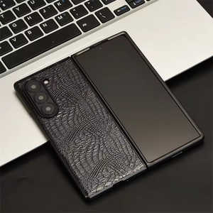 STYLEPROMOTION Galaxy Z Fold7 クロコダイル調PUレザーケース ブラック AP-GZFD7CROCBK
