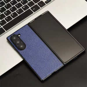STYLEPROMOTION Galaxy Z Fold7 クロコダイル調PUレザーケース ブルー AP-GZFD7CROCBL