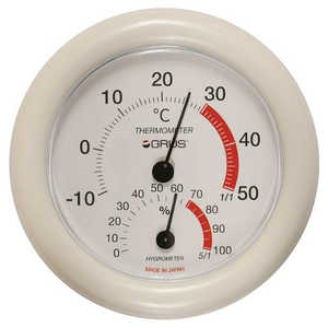 インテック アナログ温湿度計 ホワイト  GRS110-WH