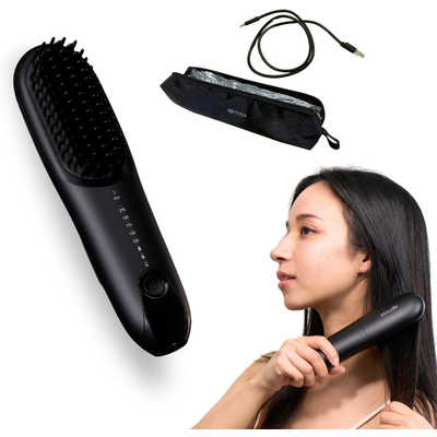 【美品】アゲツヤ コードレスブラシアイロンプラス ブラック AG-0005-B コードレスブラシアイロンプラス ブラック AG-0005-B [充電式] AGETUYA