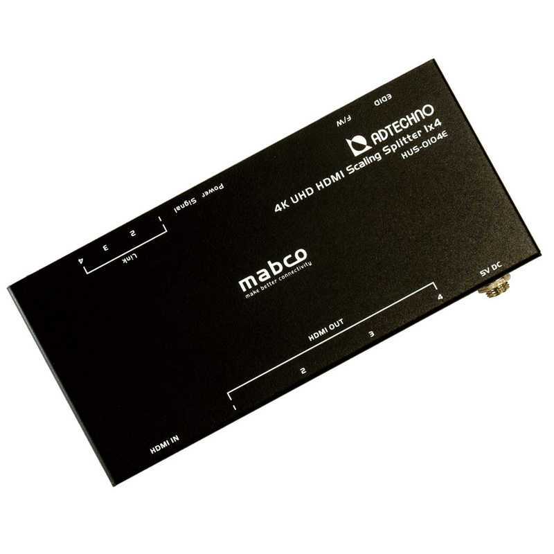 エーディテクノ エーディテクノ スケーリング機能搭載 業務用薄型HDMI 2.0a 4分配器 HUS-0104E HUS-0104E