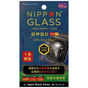 NIPPONGLASS AppleWatch 44mm 超神設計EX Pro 2倍強化 超透明 ブラック TY-AW2044-GH3-GNCCBK