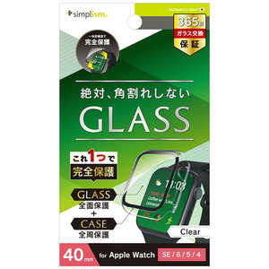 トリニティ Apple Watch 40mm / SE / 6 / 5 / 4 高透明 ガラス一体型PCケース クリア TR-AW2240-GLPC-CCCL