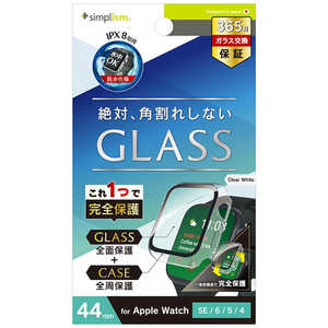 トリニティ Apple Watch 44mm / SE / 6 / 5 / 4 高透明 ガラス一体型防水PCケース クリアホワイト TR-AW2244-GLPCR-CCCW