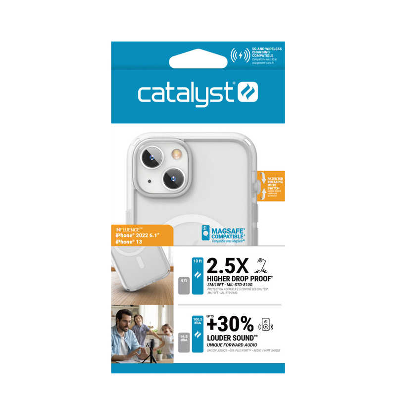 CATALYST CATALYST カタリスト iPhone 14 Magsafe対応 衝撃吸収ケース Influenceシリーズ クリア CTICIP22M2MSCOCL CTICIP22M2MSCOCL