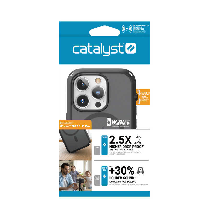CATALYST CATALYST カタリスト iPhone 14 Pro Magsafe対応 衝撃吸収ケース Influenceシリーズ ステルスブラック CTICIP22M3MSCOBK CTICIP22M3MSCOBK