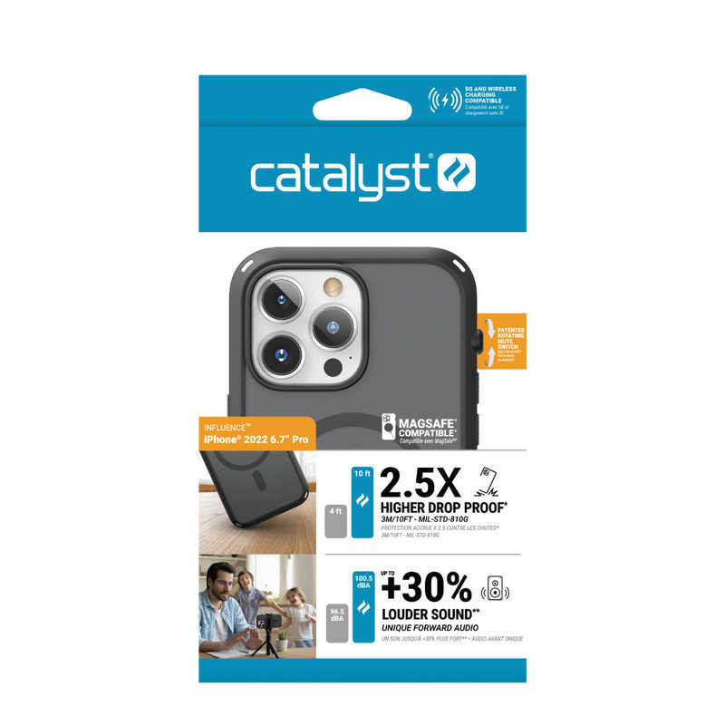 CATALYST CATALYST カタリスト iPhone 14 Pro Max Magsafe対応 衝撃吸収ケース Influenceシリーズ ステルスブラック CTICIP22L3MSCOBK CTICIP22L3MSCOBK
