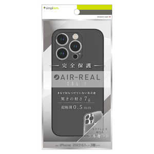 トリニティ iPhone15 Pro 6.1インチ [AIR-REAL Solid] 超精密設計 超極薄軽量ケース フロステッドブラック TR-IP23M3-ARSL-CLBK