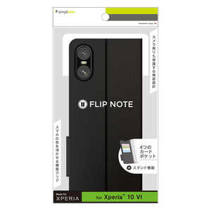 gjeB Xperia 10 VI mFlipNoten ϏՌtbvm[gP[X ubN TRXP245FNSHBK