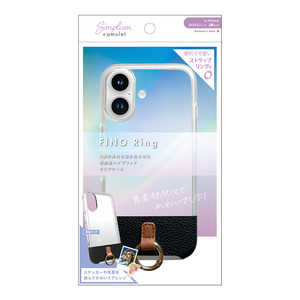 ȥ˥ƥ iPhone 16(6.1) FINO Ring ȥåץդ ̥ꥢϥ֥åɥ쥶 ֥å AM-IP24M2-FIR-BK
