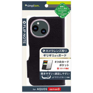 ȥ˥ƥ AQUOS sense9 FlipNote Ѿ׷եåץΡȥ ֥å TR-AQ24S-FN-SHBK