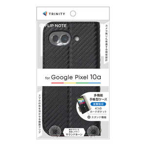 �g���j�e�B Google Pixel 10a �mFlipNote�n �ϏՌ��t���b�v�m�[�g�P�[�X �J�[�{���u���b�N TR-PX2610A-FN-CBBK