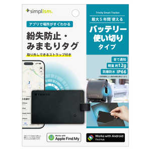 �g���j�e�B �����h�~�E�݂܂���J�[�h Apple Find My�EAndroid Find Hub���Ή� �o�b�e���[�g���؂�^�C�v �X�g���b�v�t�� �u���b�N TR-STFMC-BK