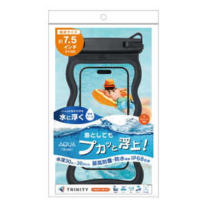 トリニティ ［AQUA Shield］ スマートフォン用防水ケース 水に浮くフローティングタイプ ブラック TR-WPC-DLFW-BK