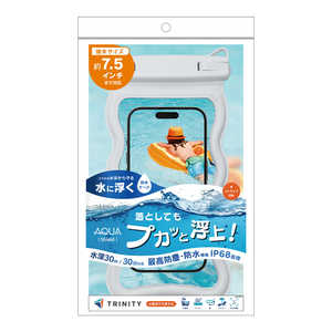 トリニティ ［AQUA Shield］ スマートフォン用防水ケース 水に浮くフローティングタイプ ホワイト TR-WPC-DLFW-WT