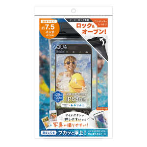 トリニティ ［AQUA Shield］ イージーロック搭載 サイドボタンが押しやすい スマートフォン用防水ケース 水に浮くフローティングタイプ ブラック TR-WPC-ELFS-BK