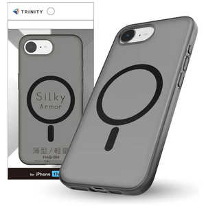 トリニティ iPhone 17e / 16e ［Silky Armor］ MagSafe対応 シルキータッチケース マットクリアブラック TR-IP26S-SA-CLBK