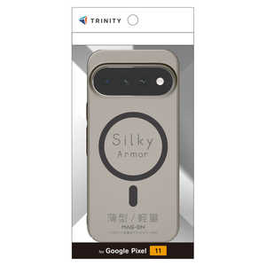 トリニティ Google Pixel 10後継 ［Silky Armor］ マグネット吸着式アクセサリー対応 シルキータッチケース マットクリアブラック TR-PX2611-SA-CLBK