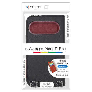 �g���j�e�B Google Pixel 10 Pro��p �mFlipNote�n �ϏՌ��t���b�v�m�[�g�P�[�X �u���b�N×���b�h TR-PX2611PS-FN-SHBKR
