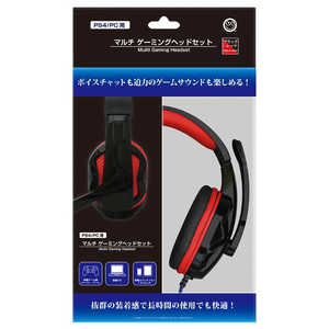 コロンバスサークル マルチ ゲーミングヘッドセット（PS4/PC用） ブラックレッド  CC-P4MGH-RD