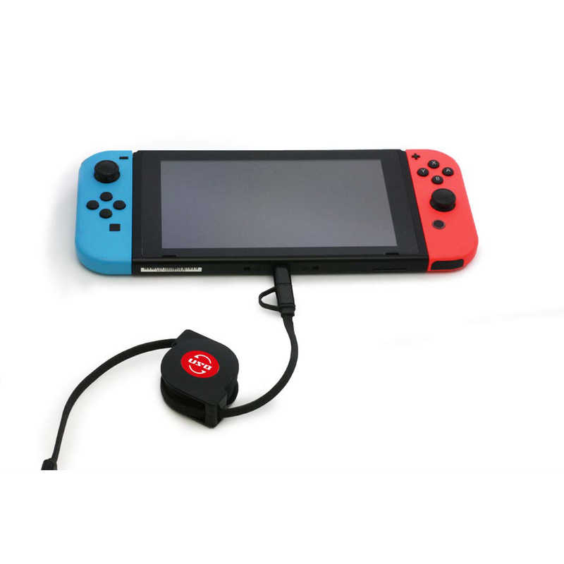 コロンバスサークル コロンバスサークル 巻き取りツインUSB充電ケーブル Switch PS4用コントローラ 各機種用 CC-MLMTU-BK CC-MLMTU-BK