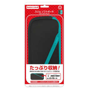 コロンバスサークル スリムソフトポーチ Switch Lite用 ブラックターコイズ CC-SLSSP-BT