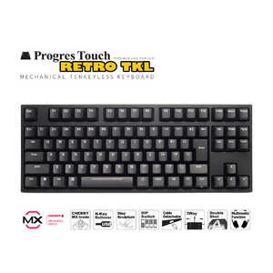 ARCHISS アーキス キｰボｰド Cherry MX 赤軸 ProgresTouch RETRO TKL 黒 AS-KBPD91/LRBKN