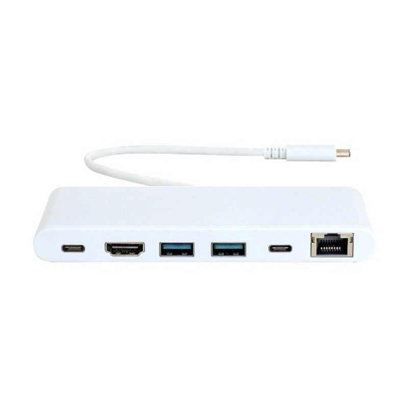 MOBO MOBO 0.2m[USB-C オス→メス HDMI/LAN/USB-Ax2/USB-Cx2]3.1変換アダプタ USB PD対応 ホワイト AM-TCM01 AM-TCM01