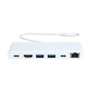 MOBO 0.2m[USB-C オス→メス HDMI/LAN/USB-Ax2/USB-Cx2]3.1変換アダプタ USB PD対応 ホワイト AM-TCM01