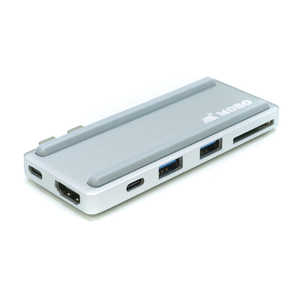 MOBO Dual USB-C Dock for MBP AM-TC2D01S PD87W対応 AM-TC2D01S シルバｰ