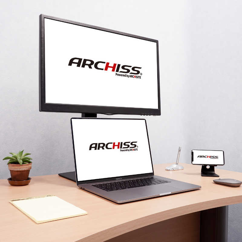 ARCHISS アーキス ARCHISS アーキス モニタースタンド [1画面 /～32インチ] 昇降 ガススプリング式 Monitor Arm Basic ブラック AS-MABT01 AS-MABT01