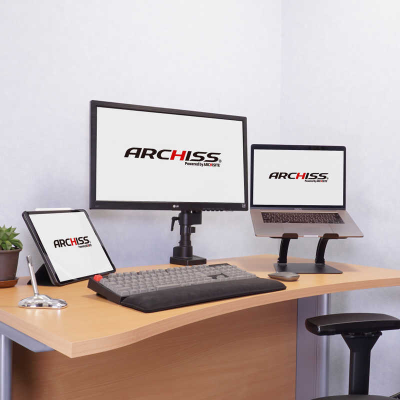 ARCHISS アーキス ARCHISS アーキス モニターアーム [1画面 /～32インチ] クランプ/グロメット方式 ブラック AS-MABM01 AS-MABM01