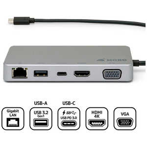 MOBO ドッキングステーション USB-C Travel Mini Dock2 スペースグレー  [USB Power Delivery対応] AMTMD02