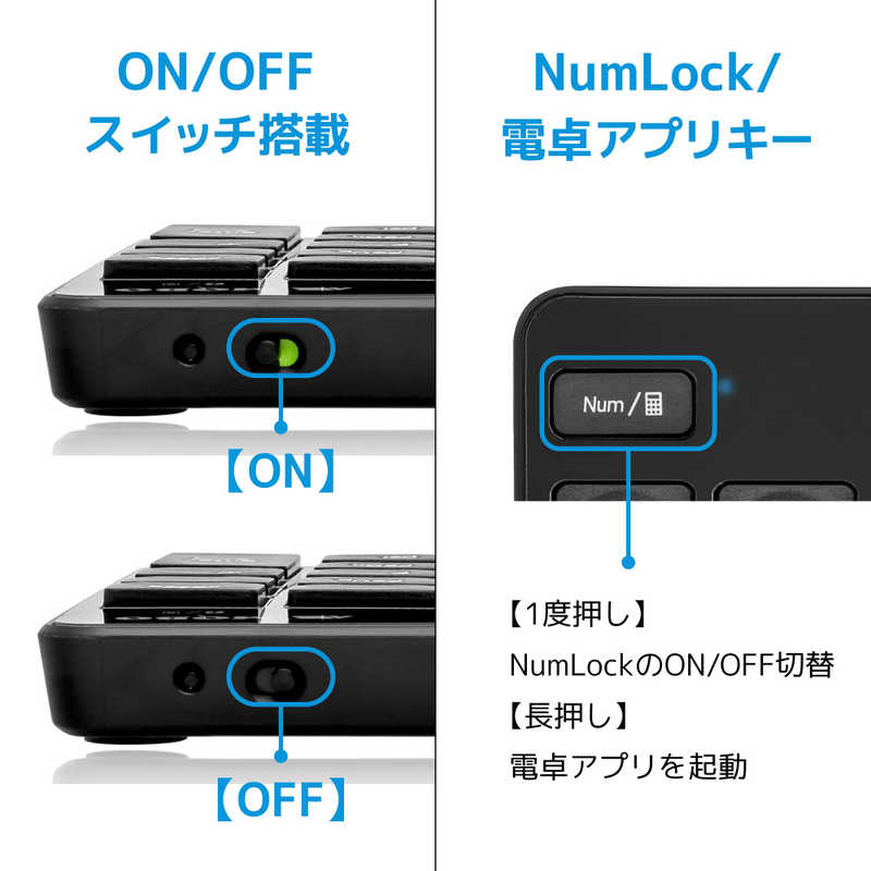 MOBO MOBO テンキー MOBO TenkeyPad ワイヤレス ブラック[ワイヤレス /Bluetooth] AM-NPB20-BK AM-NPB20-BK