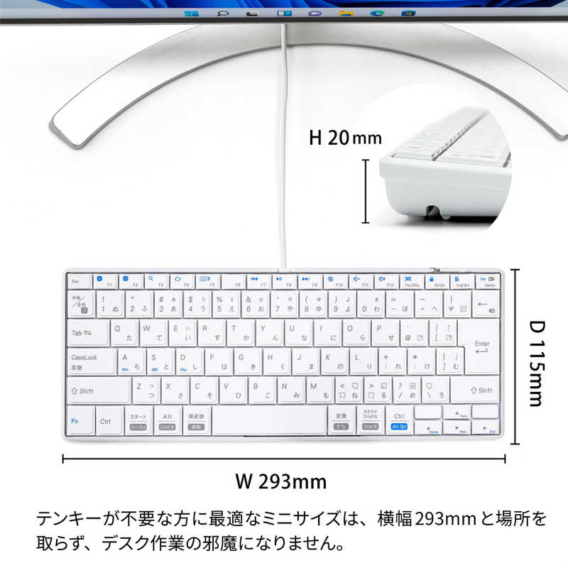 ARCHISS アーキス ARCHISS アーキス パンタグラフ ミニキーボード INTRO Mini A 日本語配列 薄型・省スペース配列 ホワイト (有線 /USB) AS-PKMA85JWHA AS-PKMA85JWHA