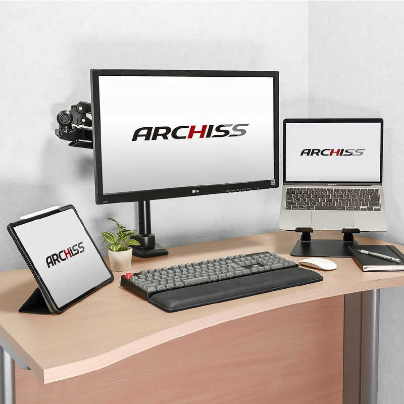 ARCHISS アーキス ARCHISS アーキス Monitor Arm Basic ガススプリング式 液晶モニターアーム ブラック AS-MABG03 AS-MABG03