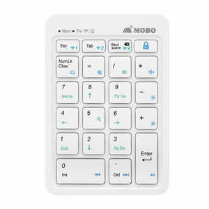 MOBO TenkeyPad2 Duo 22キー BT/有線 ［有線・ワイヤレス /Bluetooth・USB-A＋USB-C］ ホワイト AM-NPBW22-WH