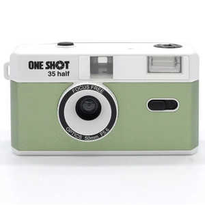 ONESHOT ONE SHOT 35 HALF GR ［フィルムカメラ グリーン フィルムが2倍撮れるハーフ仕様］ ONE SHOT ONESHOT35HALFGR